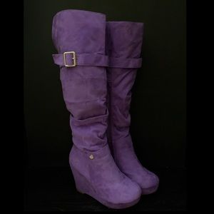 Purple Suede Boots